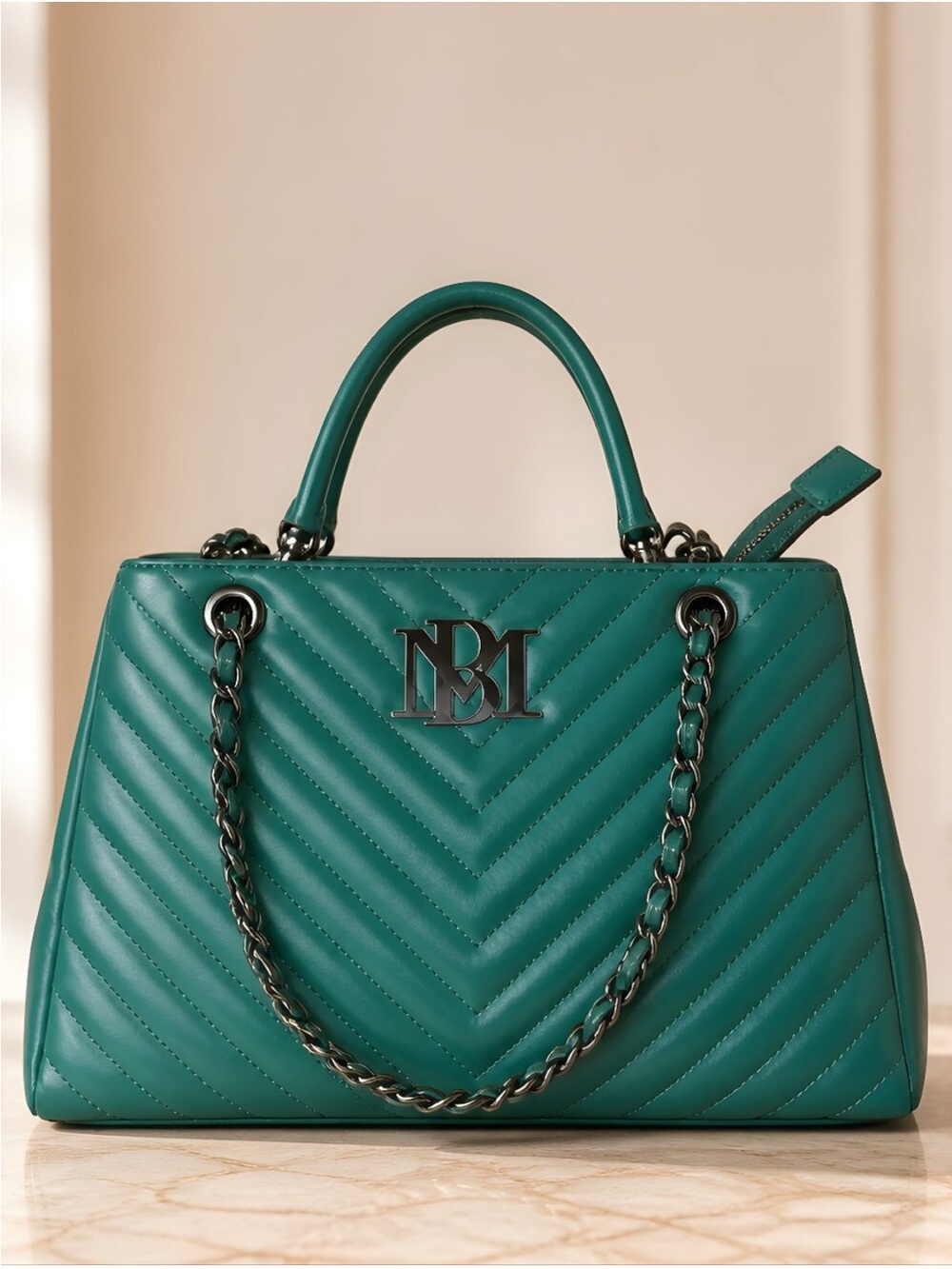 Badgley Mischka Quilted Satchel Bag